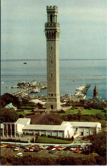 Pilgrim Memorial Monument Provincetown Massachusetts Tower Historical Postcard