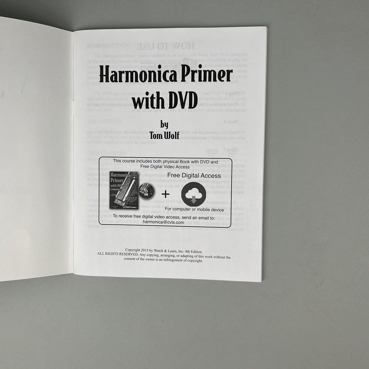 Learn Harmonic Primer for beginners by Tom Wolf, DVD Included