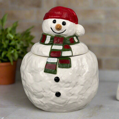 Vintage 1988 Homco Ceramic Snowman 8" Tall