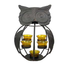 Owl Candle Holder Tealight Hold - 5 Tealights (12" Tall) Tea Lights