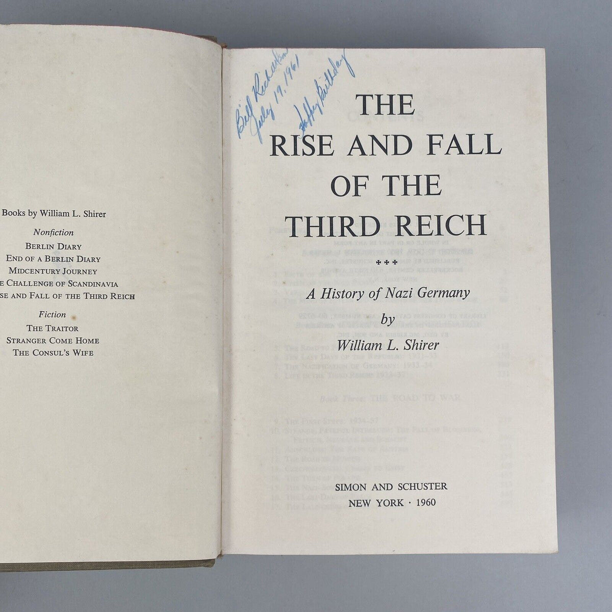 1960 Old RISE & FALL OF THE THIRD REICH Book Germany History Nazi Hitler WWII