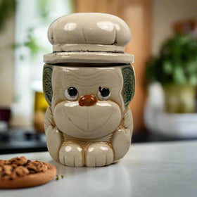 Vintage Ceramic Monkey Cookie Jar 8" tall