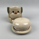 Vintage Ceramic Monkey Cookie Jar 8" tall