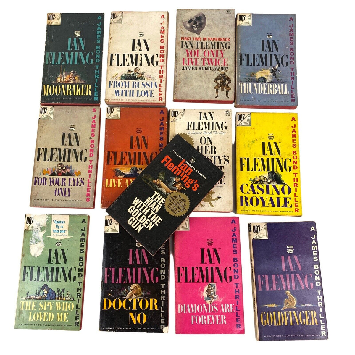 Set of 13 Ian Fleming Novels (For Your Eyes Only, Live and Let Die) Paperback