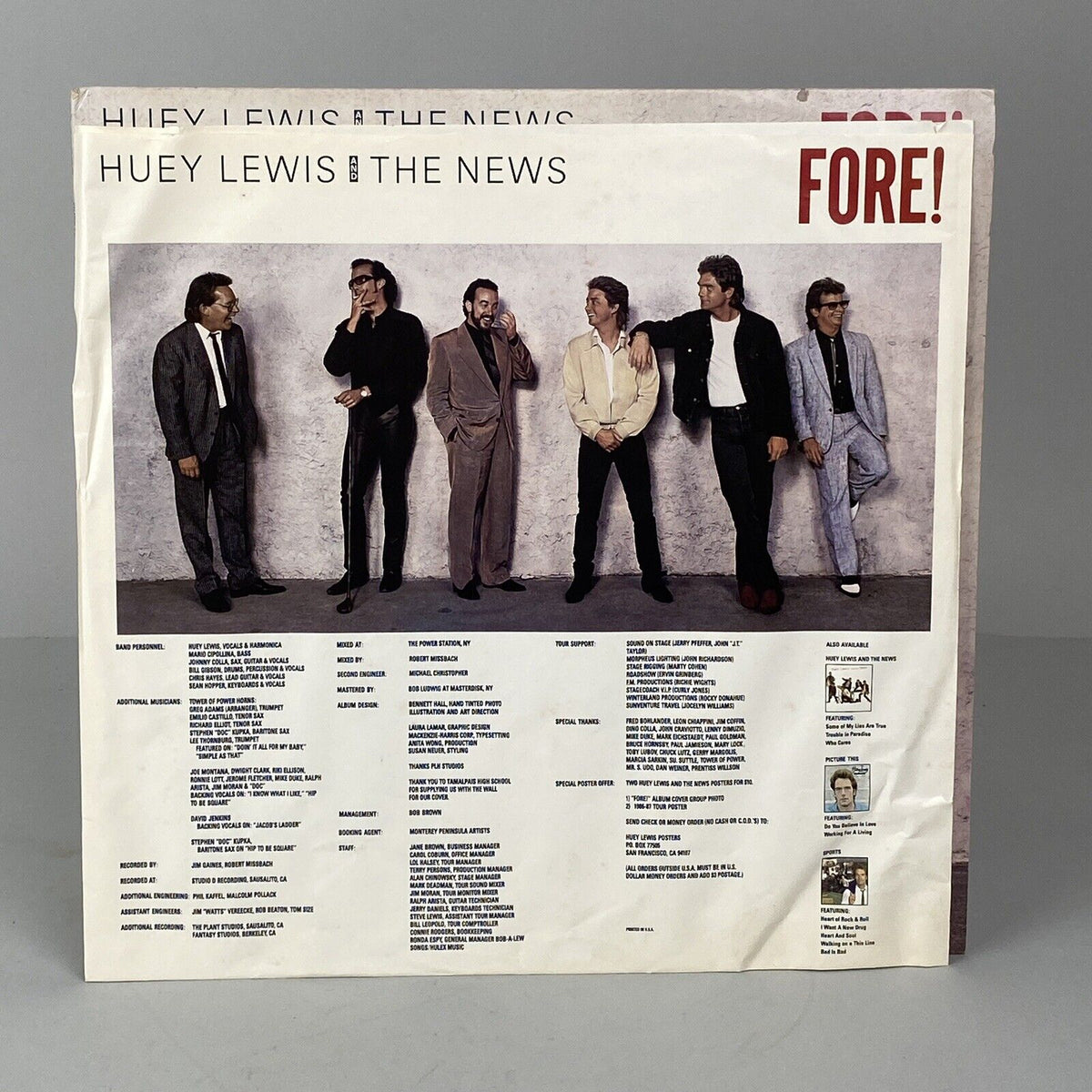Fore! by Huey Lewis And The News, Vinyl Record 1986 LP