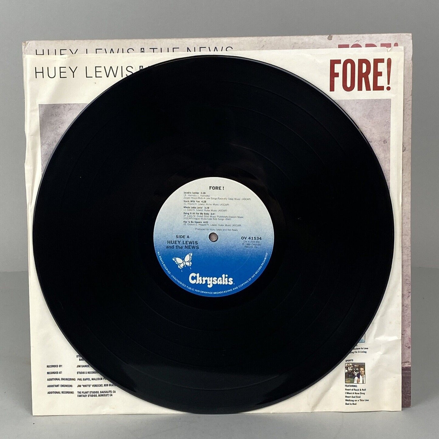 Fore! by Huey Lewis And The News, Vinyl Record 1986 LP