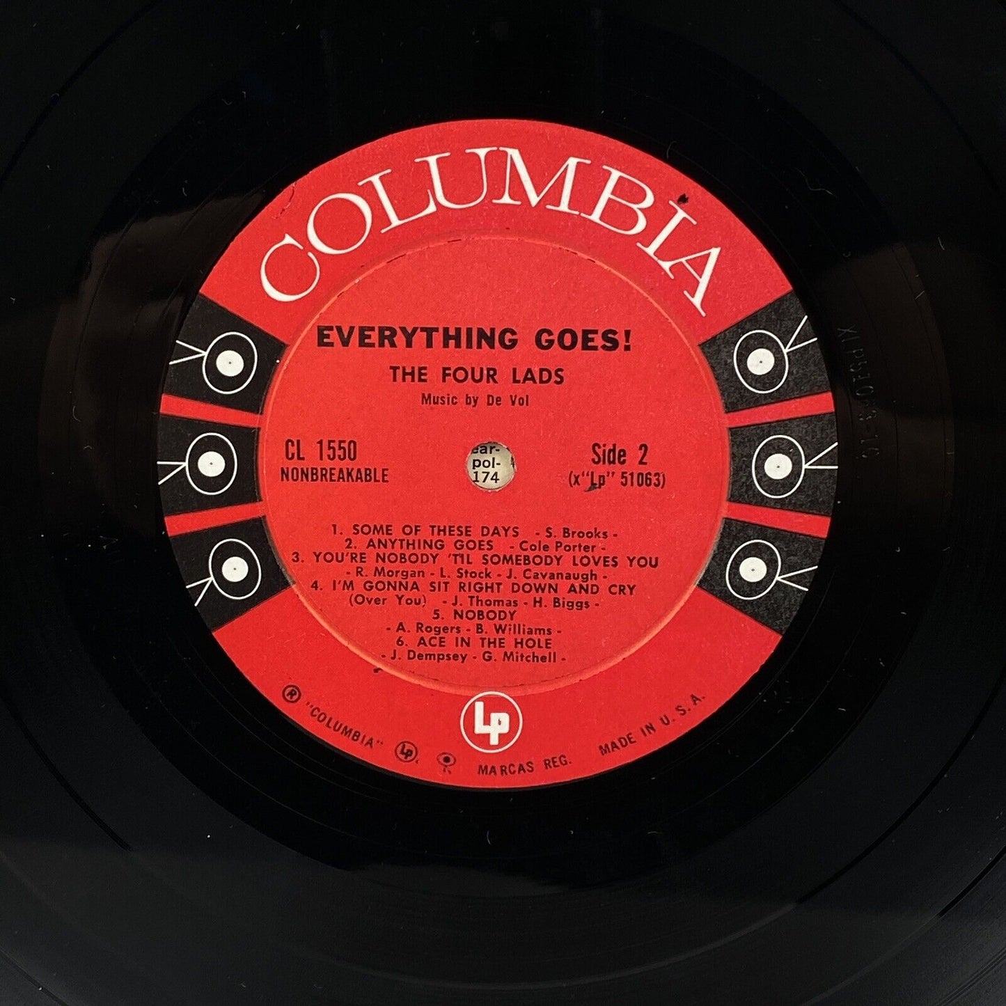 Everything Goes - The Four Lads, Columbia Records Six Eye (6 Eye) Vinyl