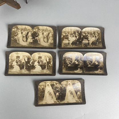 Presko Binocular  Co. Stereoview Picture Cards lot of 17 Victorian, with Viewer