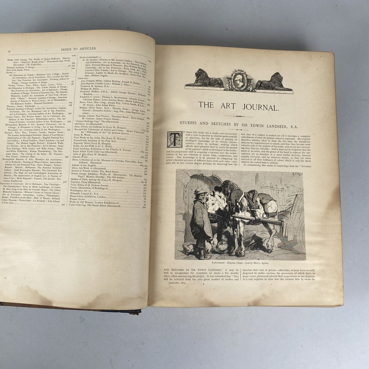 The Art Journal for 1875 Vol. 1 published in New York by Appleton & Co