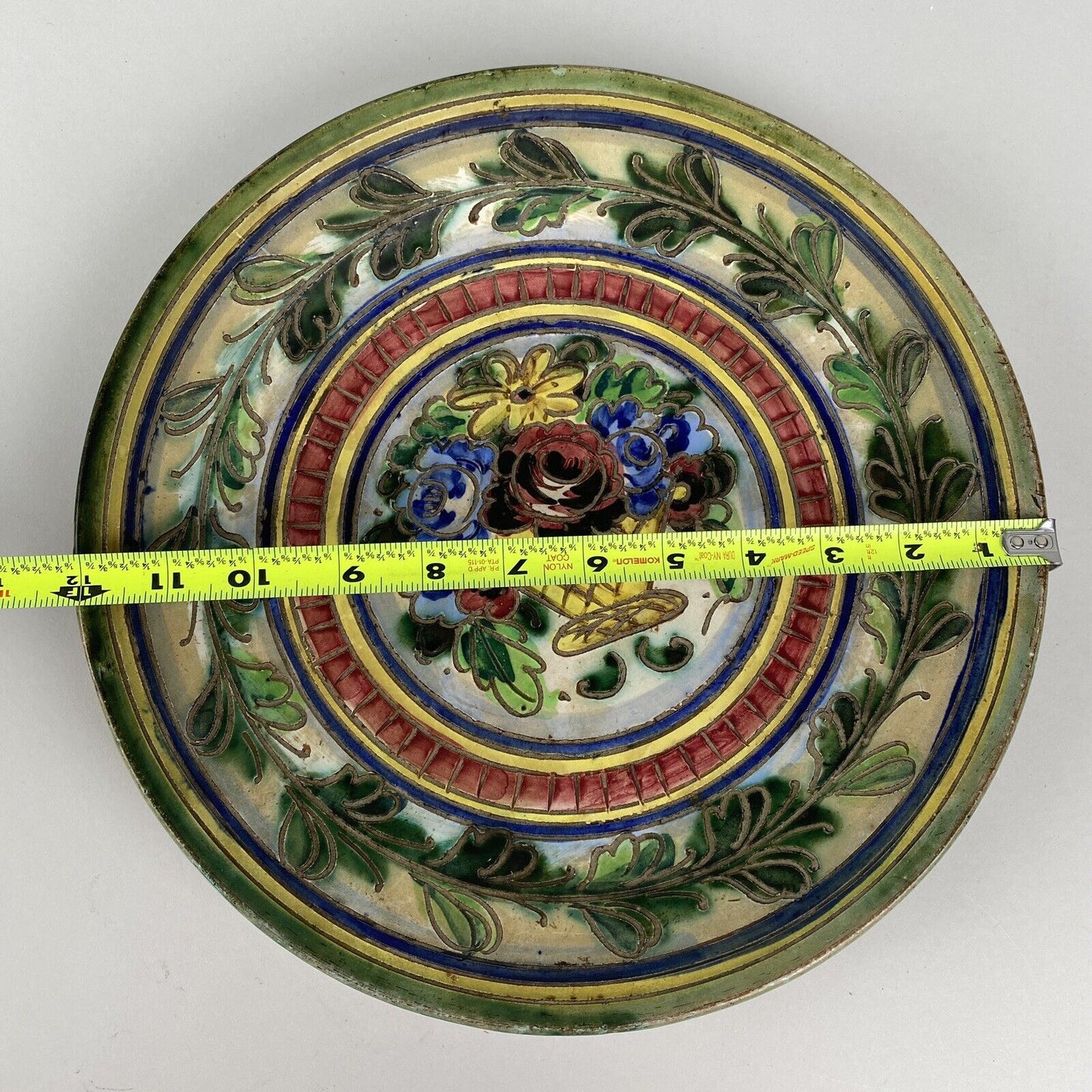 Decorative Plate 12" , Flowers, Glazed, made in Italy