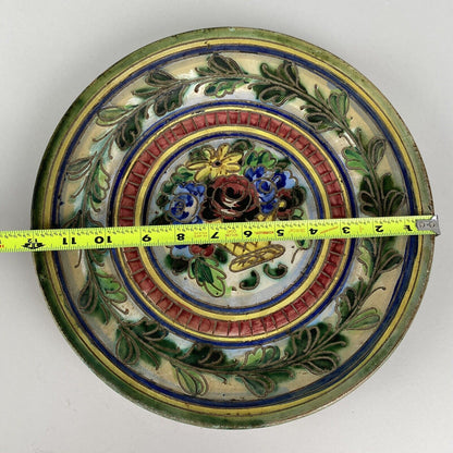 Decorative Plate 12" , Flowers, Glazed, made in Italy