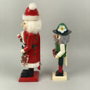 Lot of 2 Wooden Nutcrackers Santa 13" and 10" tall, Christmas Decorations