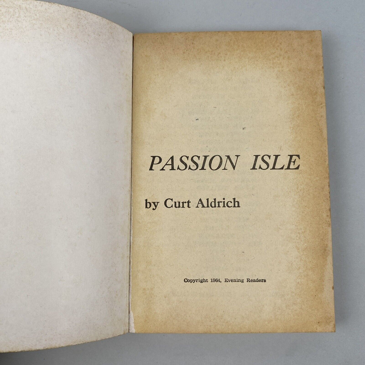 Passion Isle by Curt Aldrich , 1964, Adult Reading, Erotica, Sleeze