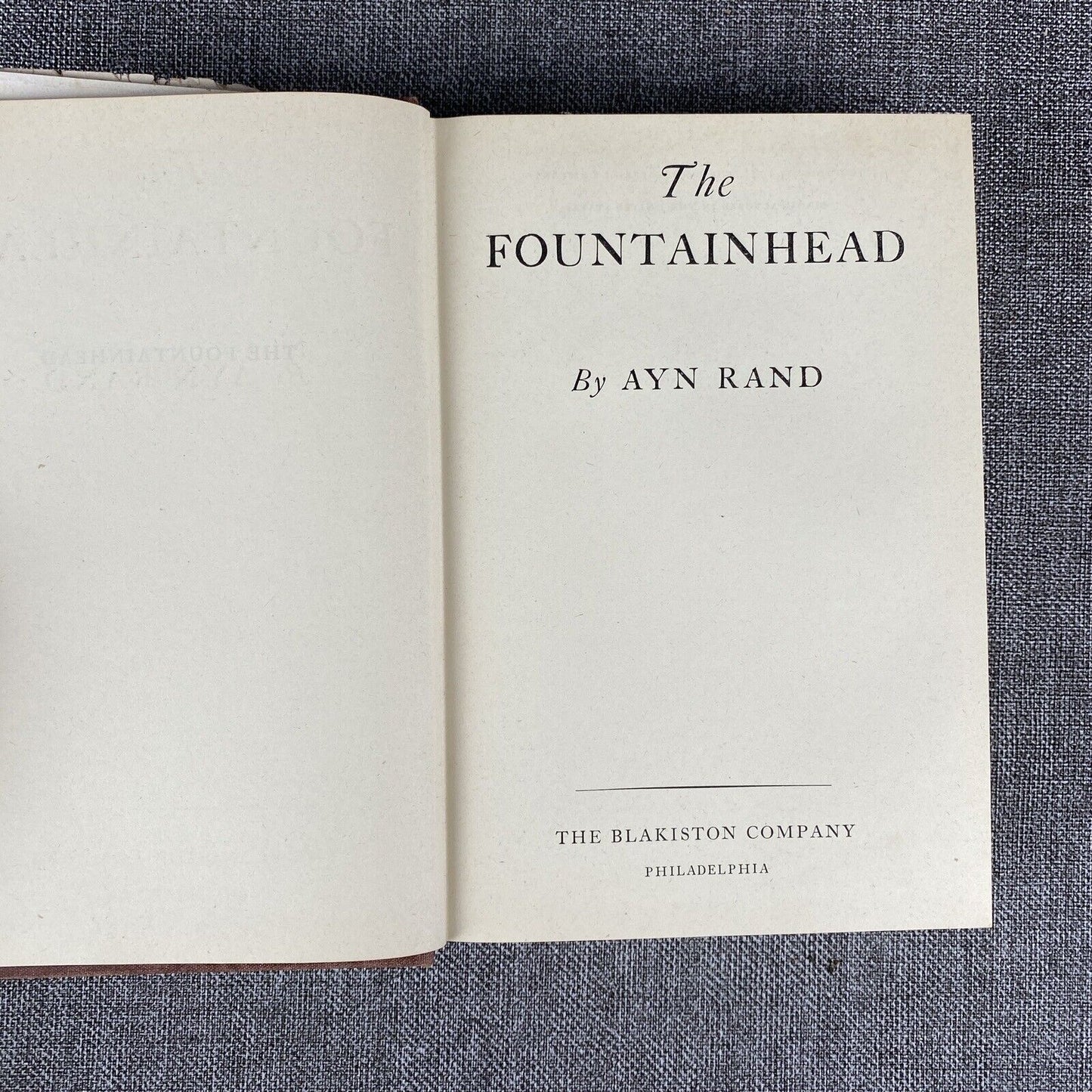 Fountainhead by Ayn Rand 1943 Hardcover with Dust Cover