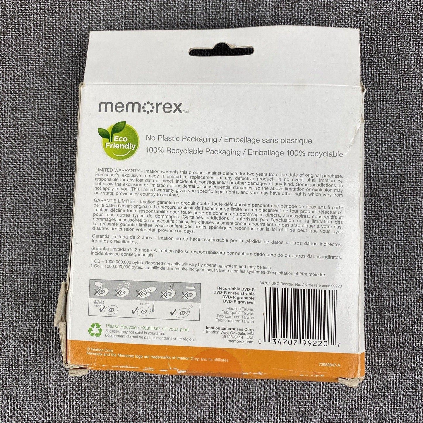 Memorex DVD-R 16X 4.7GB 120min 10 Pack in Slim Case Blank Discs Unused