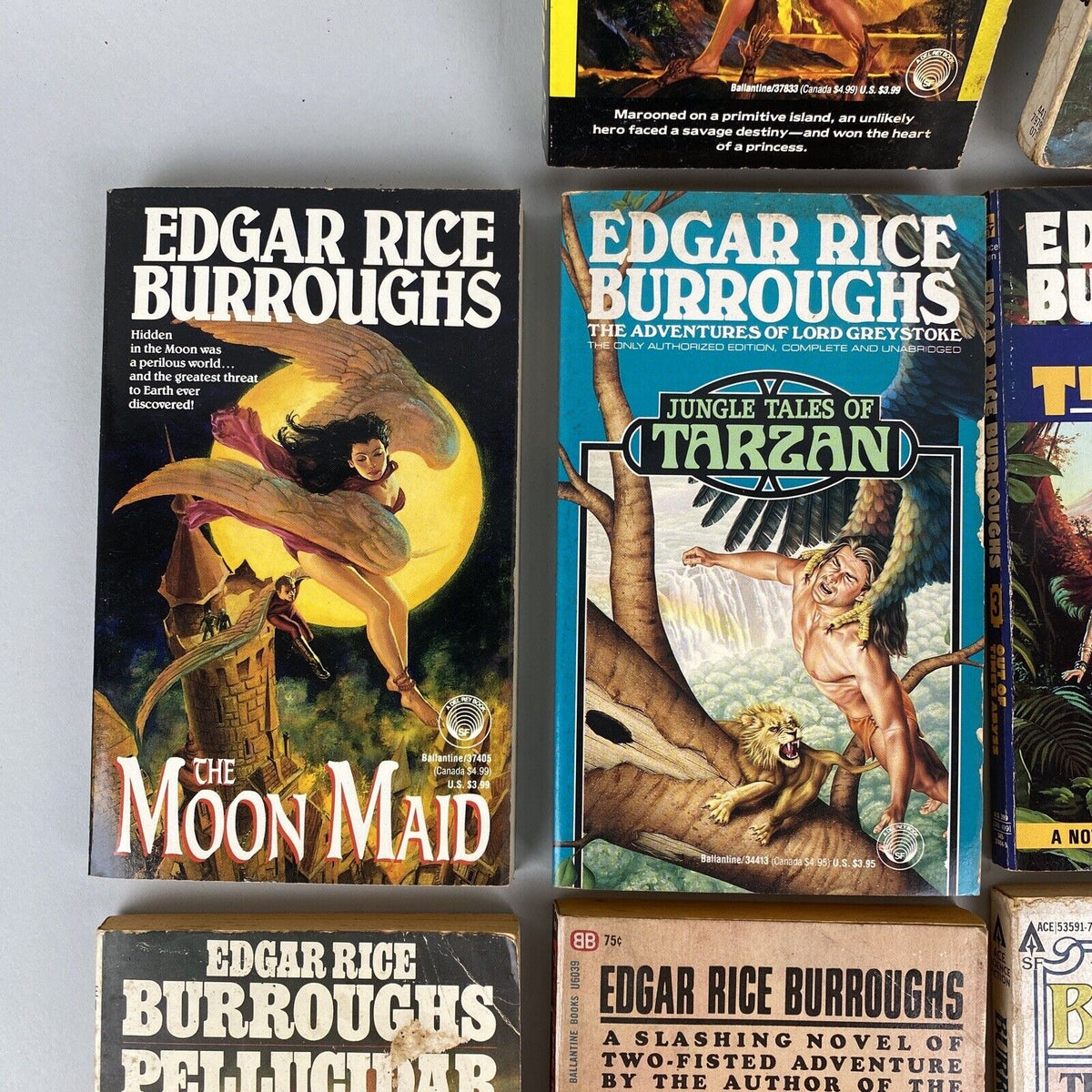 Edgar Rice Burroughs Lot of 14 Fantasy Fiction Paperback Books Tarzan Mad King