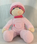 7" Sitting HABA Soft Plush German Baby Doll Pink Lovey Stuffed Washable