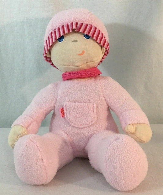 7" Sitting HABA Soft Plush German Baby Doll Pink Lovey Stuffed Washable