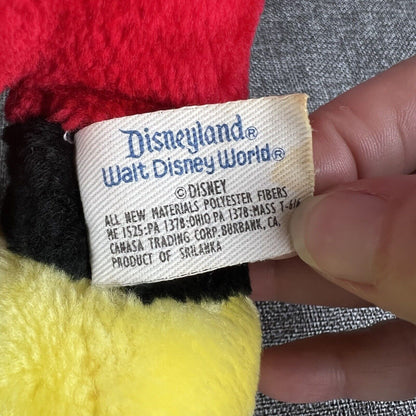 Disneyland Mickey Mouse Plush Toy 80s 90s Walt Disney World , 10"