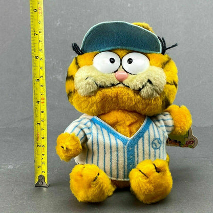 Vintage 1981 Baseball Garfield Blue Striped Shirts Ball Letter G Fun Farm Plush