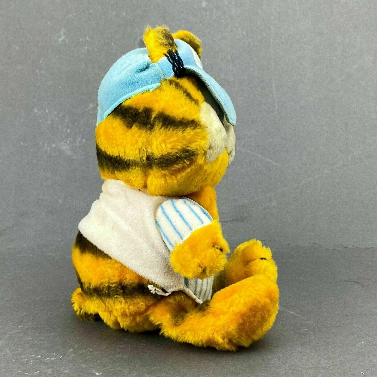 Vintage 1981 Baseball Garfield Blue Striped Shirts Ball Letter G Fun Farm Plush