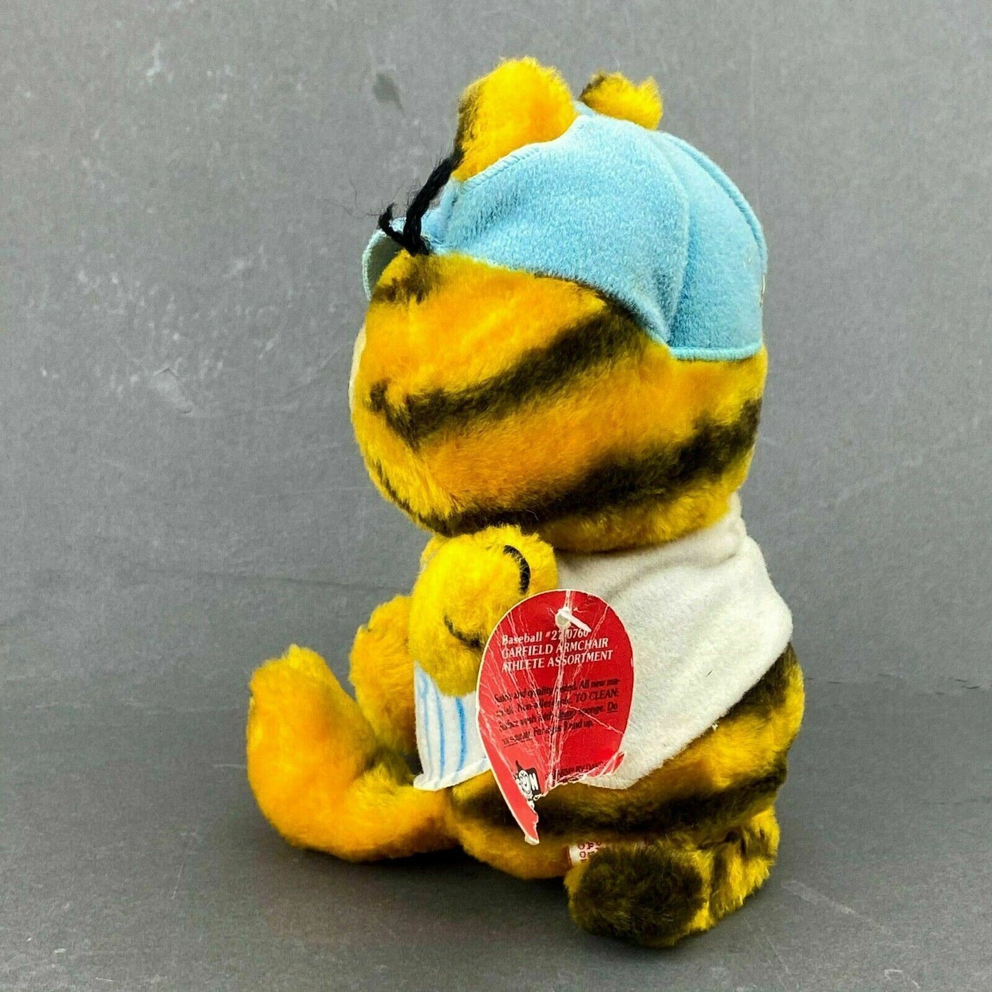 Vintage 1981 Baseball Garfield Blue Striped Shirts Ball Letter G Fun Farm Plush