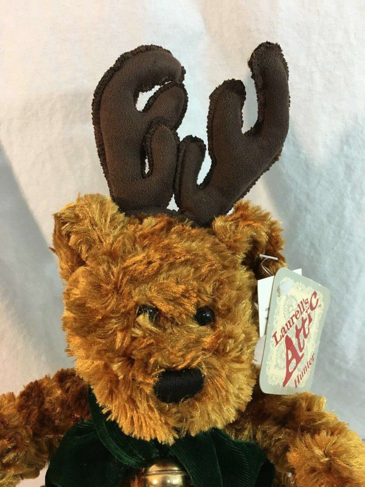 Dan Dee 9"  Laurell's Attic Plush Bear with Reindeer Ears