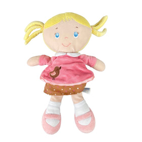 Kids Preferred Blonde Hair Girl Wearing Pink Dress Plush