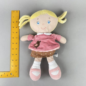 Kids Preferred Blonde Hair Girl Wearing Pink Dress Plush