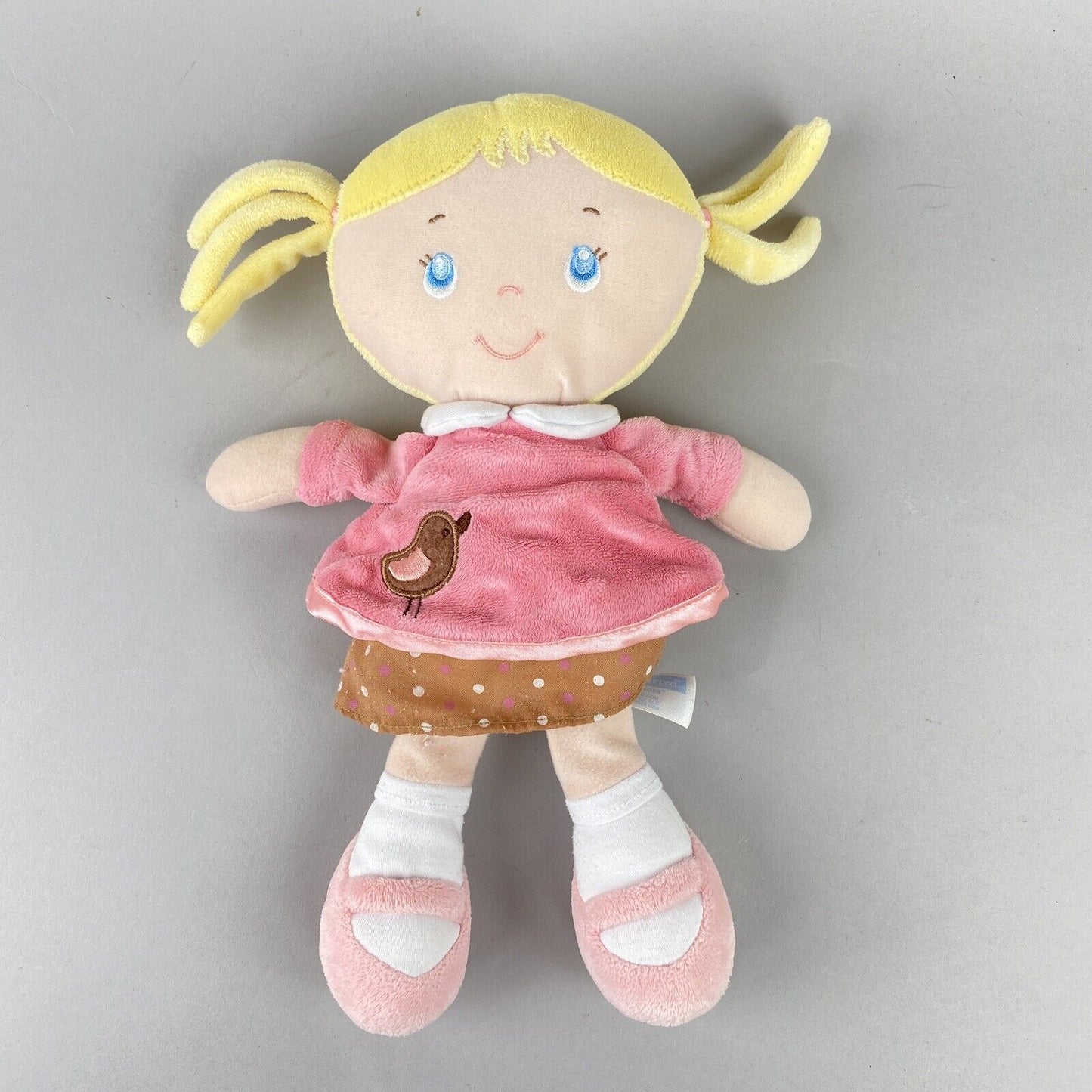 Kids Preferred Blonde Hair Girl Wearing Pink Dress Plush