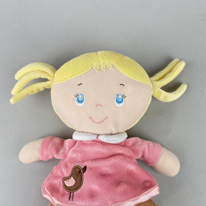 Kids Preferred Blonde Hair Girl Wearing Pink Dress Plush