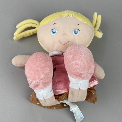 Kids Preferred Blonde Hair Girl Wearing Pink Dress Plush