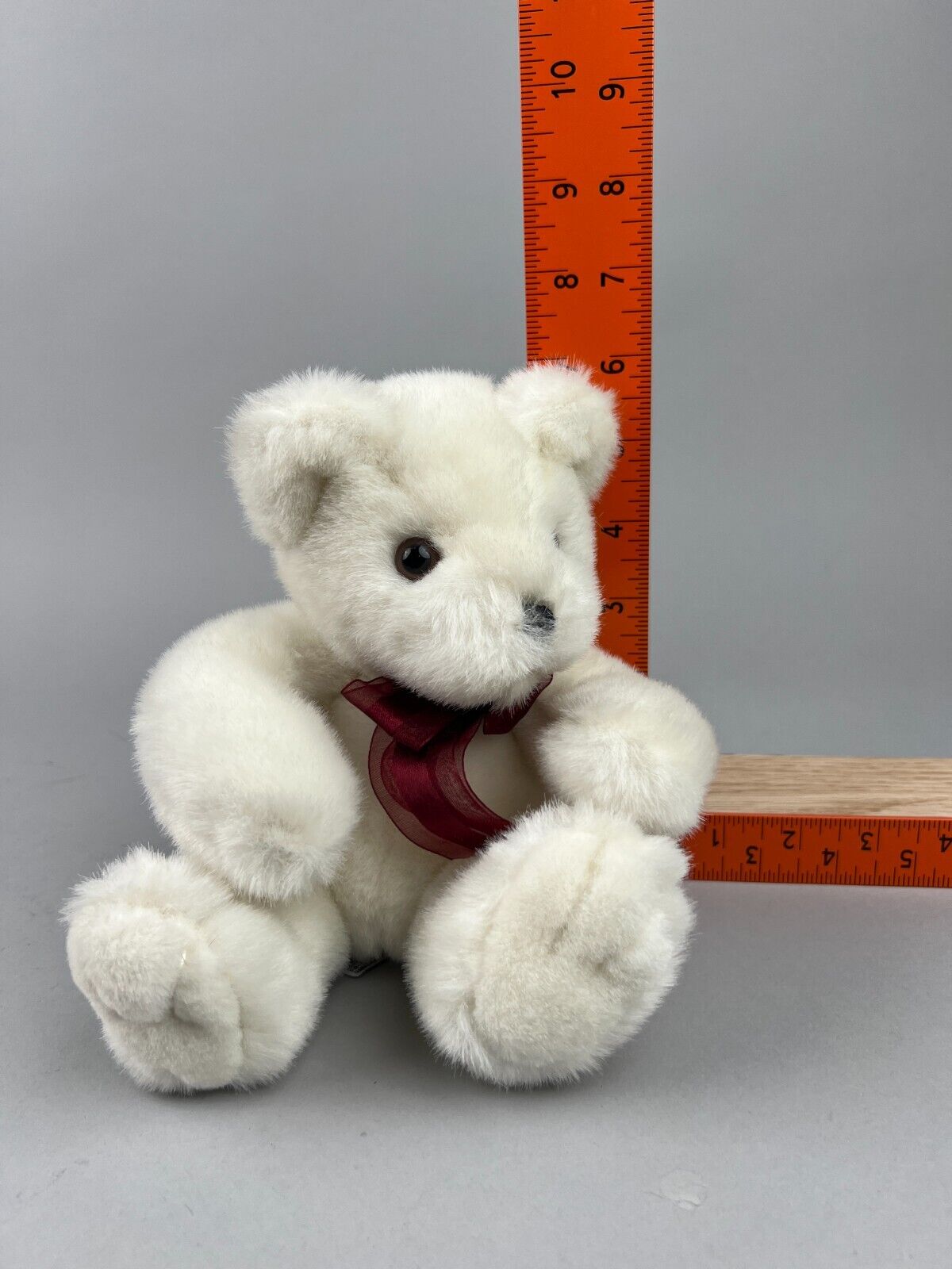 Aurora White Teddy Bear with Bow Plush Stuffed Animal