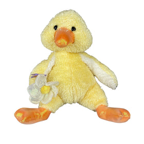 Commonwealth Yellow Duck Plush Holding Flower with Butterfly Stuffed Toy