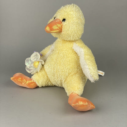 Commonwealth Yellow Duck Plush Holding Flower with Butterfly Stuffed Toy