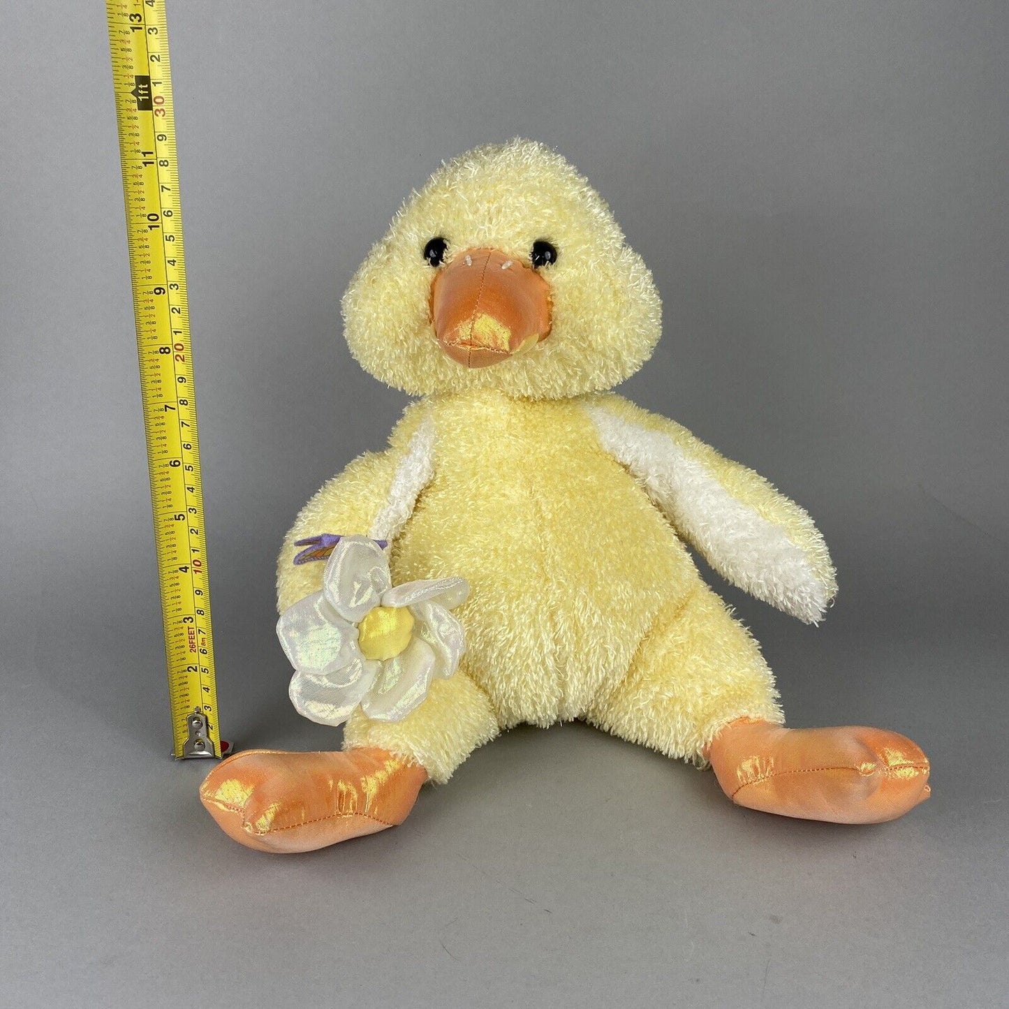 Commonwealth Yellow Duck Plush Holding Flower with Butterfly Stuffed Toy