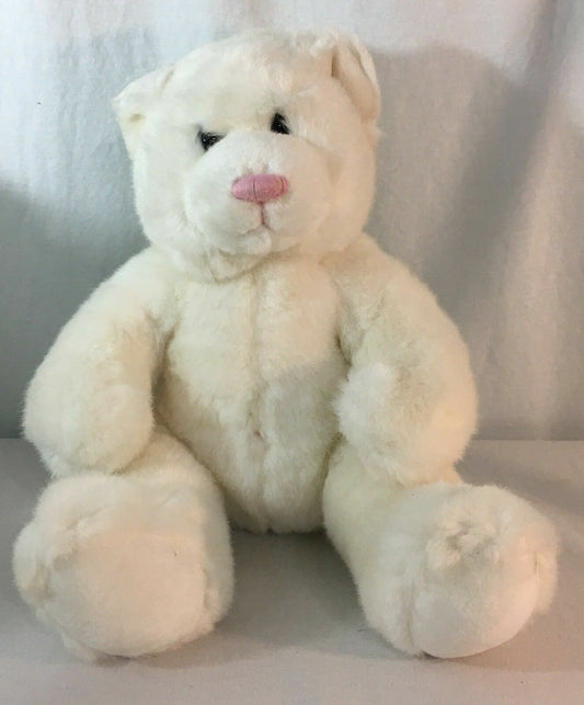 Build A Bear White Teddy Bear Stuffed Animal Plush Toy Soft