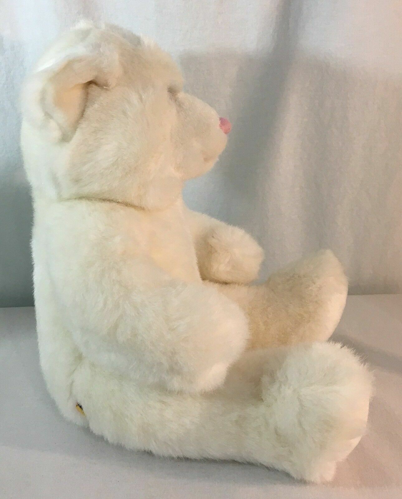 Build A Bear White Teddy Bear Stuffed Animal Plush Toy Soft