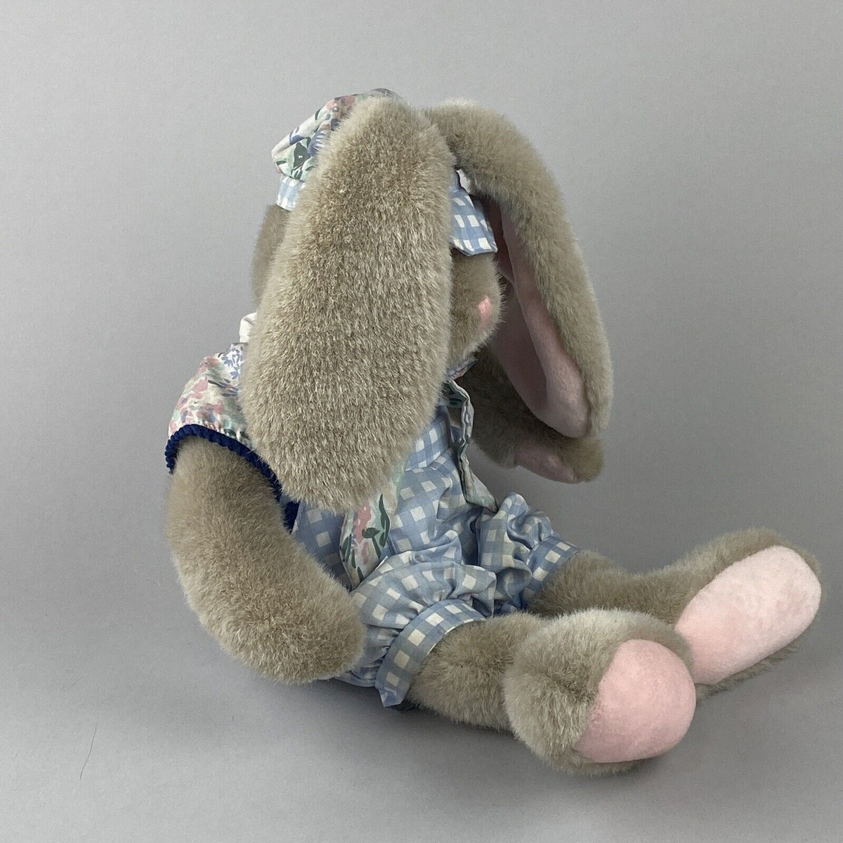 Vintage Commonwealth Easter Bunny Rabbit in a Plaid Outfit Plush Stuffed Animal