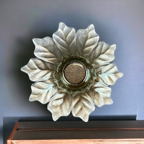 Silver Flower Floral Decorative Bowl Platter Plate AKCAM Turkey Luster 14” READ