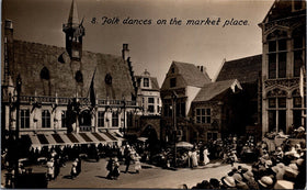 Vintage Postcard Picturesque Belgium "Folk Dances on the Market Place "