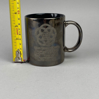 Epcot Center Walt Disney World Mirrored Etched Silver Black Chrome Coffee Mug