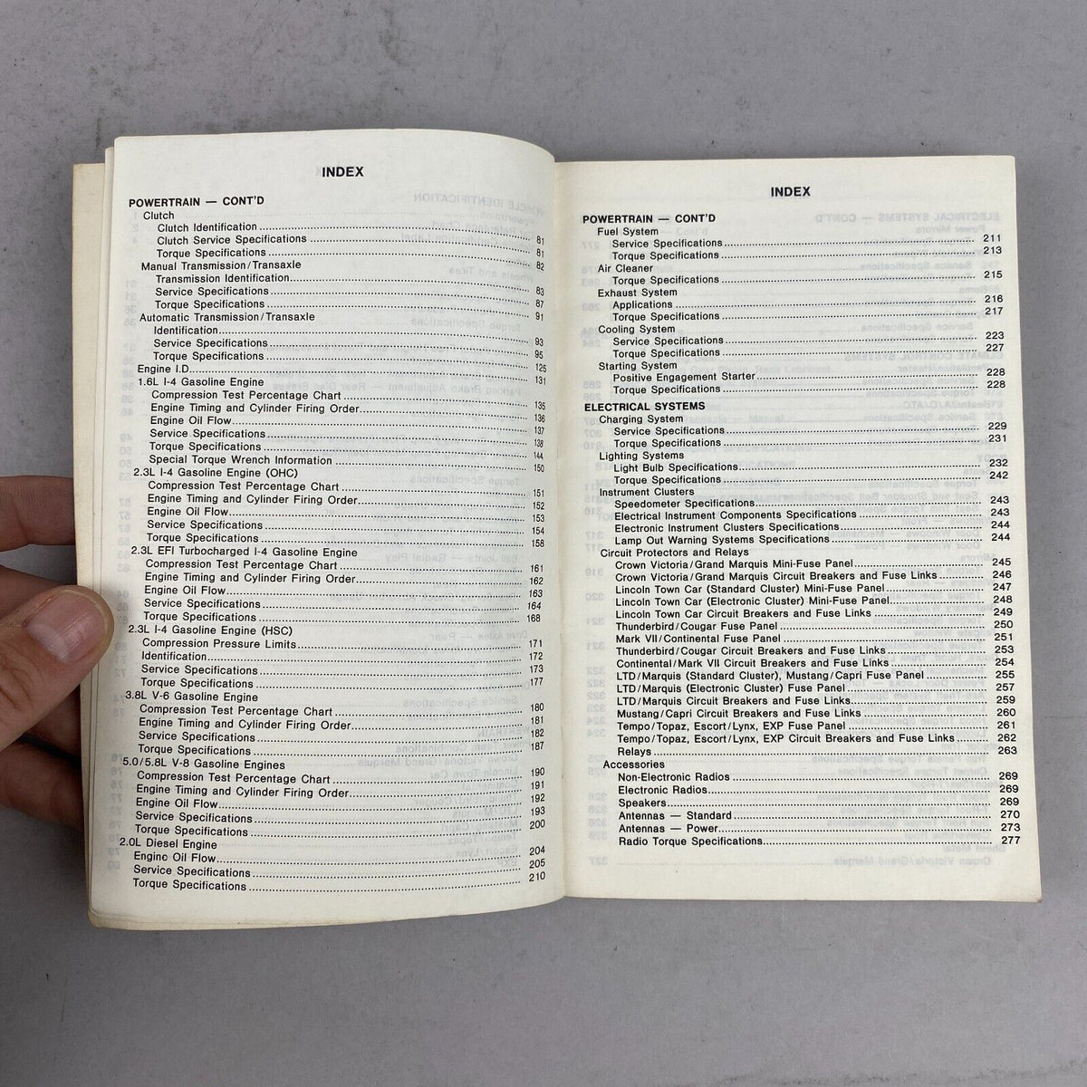 1985 Ford Car Specification Book