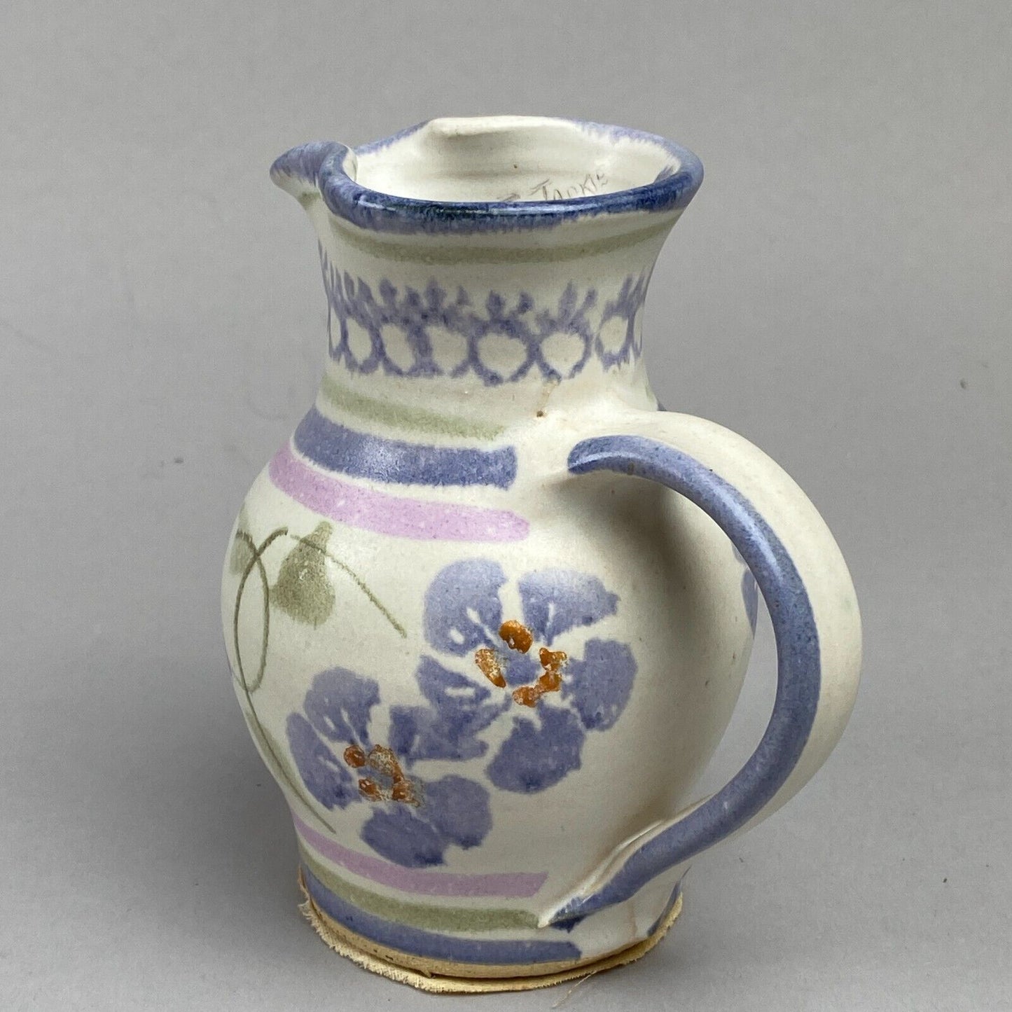 Hand Painted small Purple Flower Pitcher - Jo Jackie