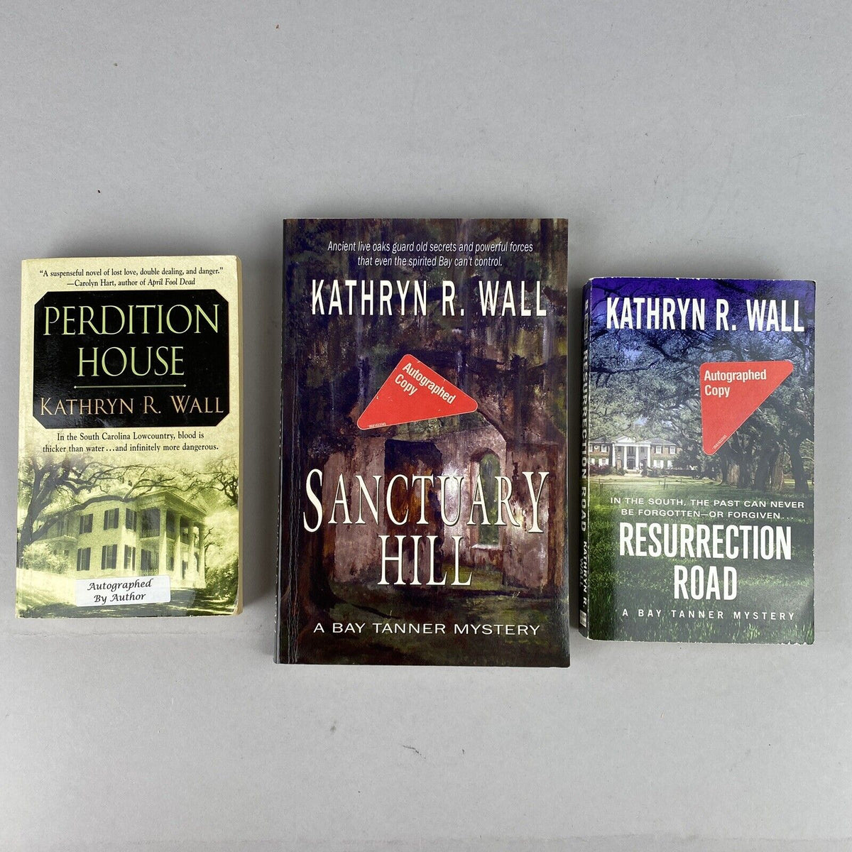 Lot of 3 Katheryn Wall Book All SIGNED Sanctuary Hill, Perdition House, ..Road