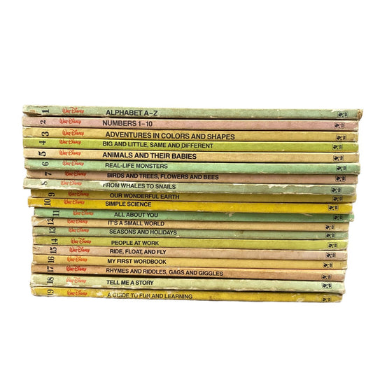 1983 Walt Disney Fun-To-Learn Library 19 Volume Set Bantam Books Complete Set