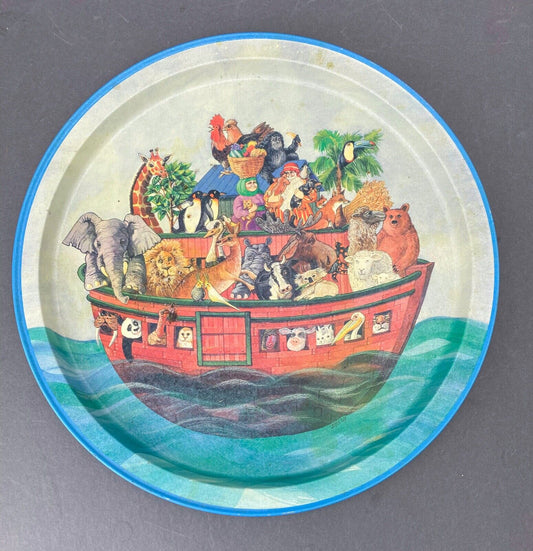 Noahs Ark Tray Potpourri Designs 13.5" Metal Tray Jeanne Berry Art 1994 Platter