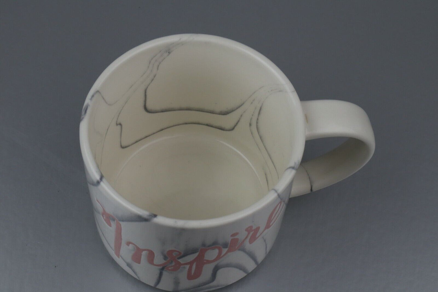 Clay Art Mug "Inspire" 3.5" Tall 4" Diameter with Marble Pattern