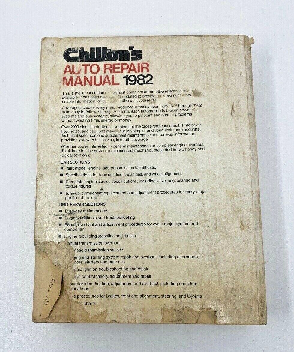 Chilton's Auto Repair Manual 1982 American Cars from 1975 through 1982