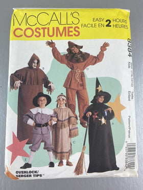 Mccall’s Costumes 8384 Size Kids 7/8, 10/12  Witch, Scarecrow, Indian